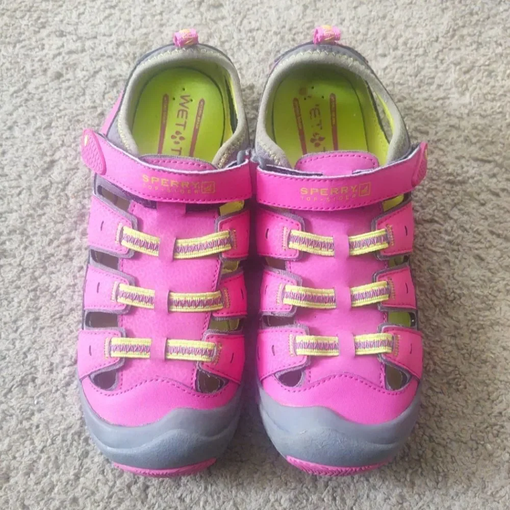 Sperry Top-Sider Wet Tech Fisherman Sandal Hot Pink Girls Size 4 PRE-OWNED